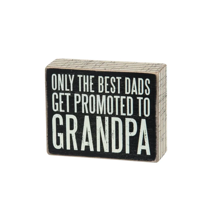 “Promoted To Grandpa” Box Sign