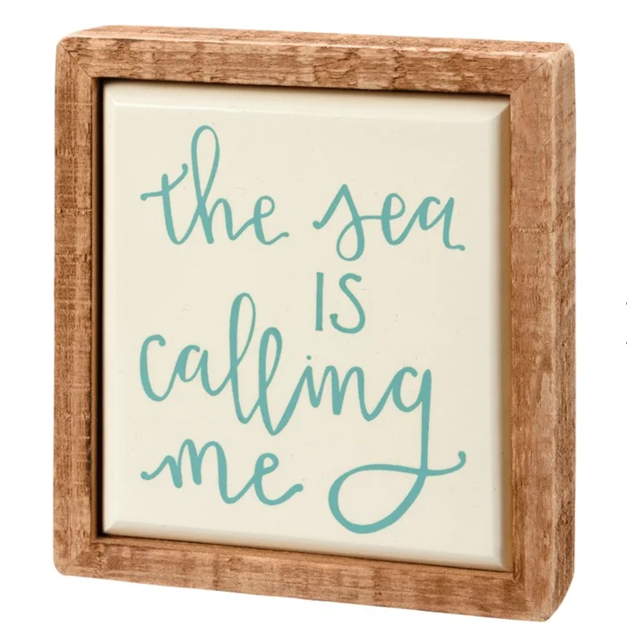 “The Sea Is Calling” Framed Box Sign