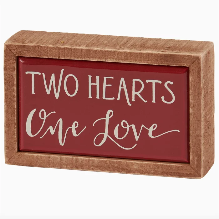 “Two Hearts” Framed Box Sign