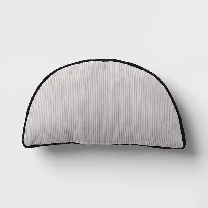 9″ x 17″ Half Moon Shaped Throw Pillow Gray – Room Essentials™