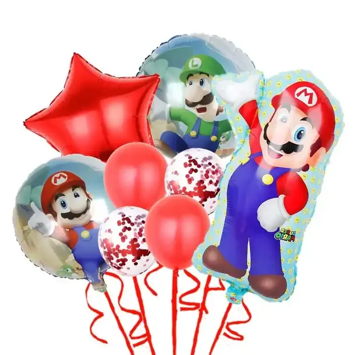 9pcs Super Mario Birthday Party Supplies for Game Decoration and Kids Birthday Party Decoration