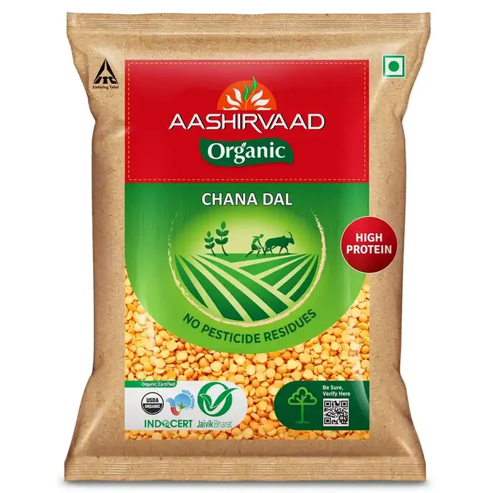 Aashirvaad Organic Chana Dal 1 Kg 100% Organic Chana Dal Rich in Protein