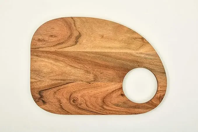 Abstract Kitchen Cutting Board – Juice Grooves with Easy-Grip Handles, Non-Porous, Dishwasher Safe