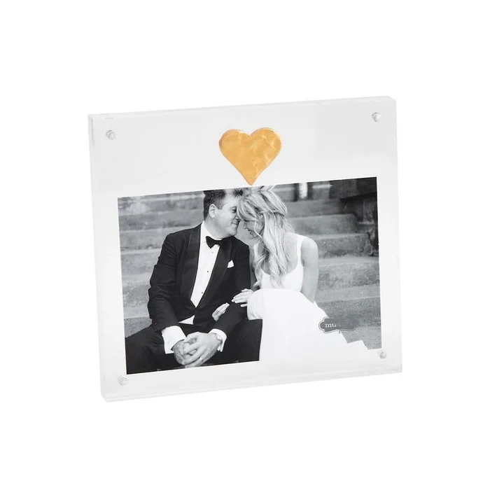 Acrylic Frame w/Gold Heart