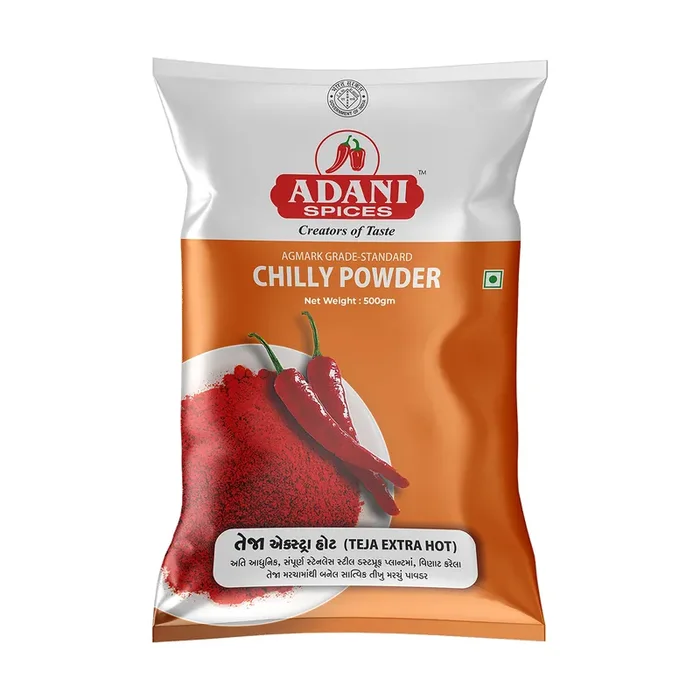 Adani Spices Extra Hot Teja Red Chilli Chilly Powder 500gm