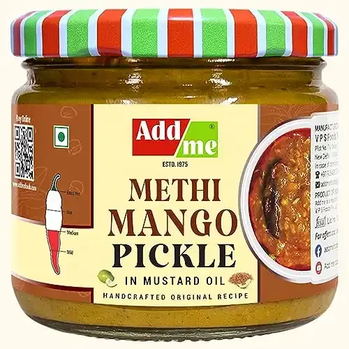 Add Me Home Made Methi Mango Pickle in Mustard Oil 300gm Gujarati Aam ka Hing wala achar Indian Pickles