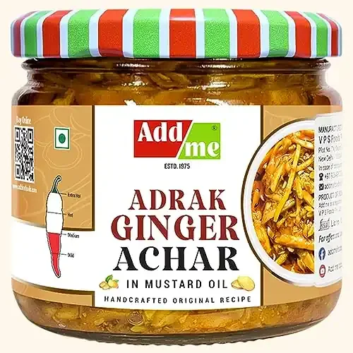 Add Me Homemade adrak ka achar in mustard oil 300g Ginger Pickle 300gm Glass Pack