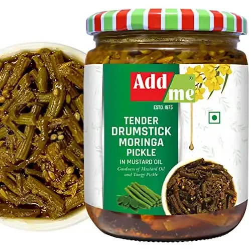 Add Me Homemade Tender Drumstick Moringa Pickle in Mustard Oil 500g sehjan ka achar 500gm Glass Pack