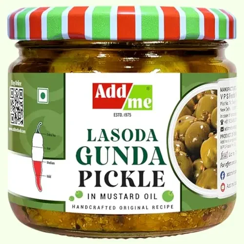 Add Me Lasoda Gunda Pickle in Mustard Oil 300g Rajasthani lasode ka achar Glass Pack
