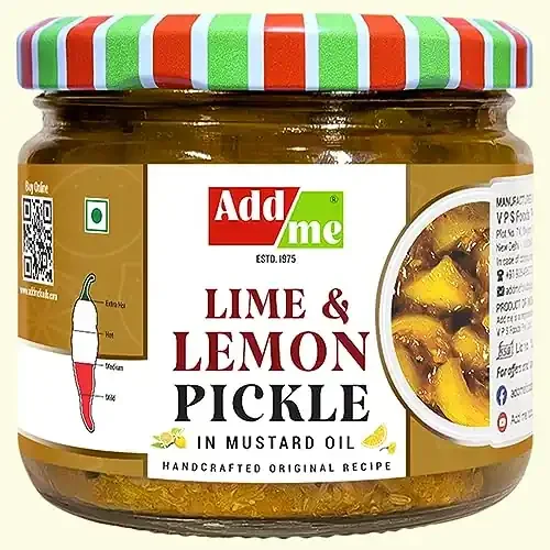 Add Me Lemon Pickle in mustard oil 300 gm chatpata nimbu ka achar lime pickles 300g Glass Pack