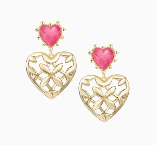 Adorned Heart Statement Earrings