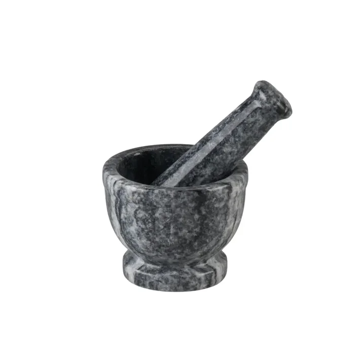 AGRA SOFT STONE CARVING PRODUCTS Marble Mortar and Pestle Set (Grey) Big Size Imam Dasta Okhli Musal Idi Kallu Kharal Hamam Dasta & Natural Spice and Herb Grinder