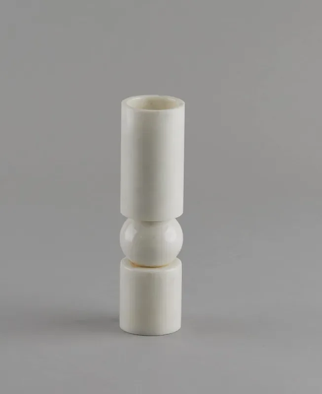 AGRA SOFT STONE CARVING PRODUCTS Odessa Marble Pillar Candle Holder Stand for Table Home Decoration and Gift