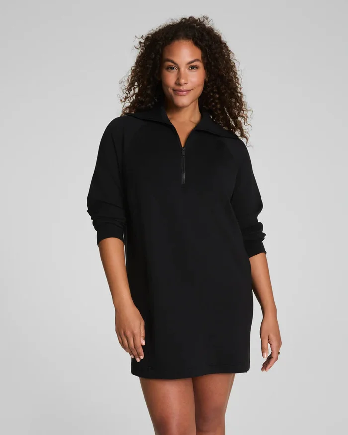 Air Essentials Half Zip Dress Black