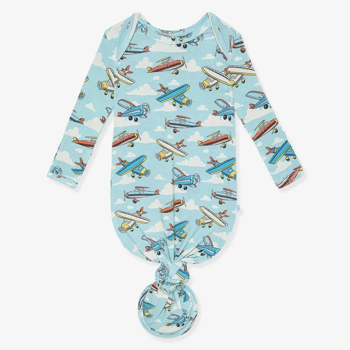 Aircraft Blue Baby Layette Gown | Posh Planes