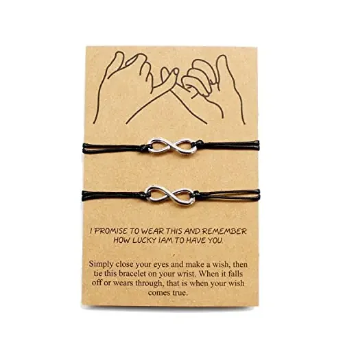 AJS Infinity ky Promise Bracelets Anklets for Couples Best Friend Long Distance Relationship Matching Bracelets Adjustable Friendship Bracelets for Him and Her (Unisex Adult)