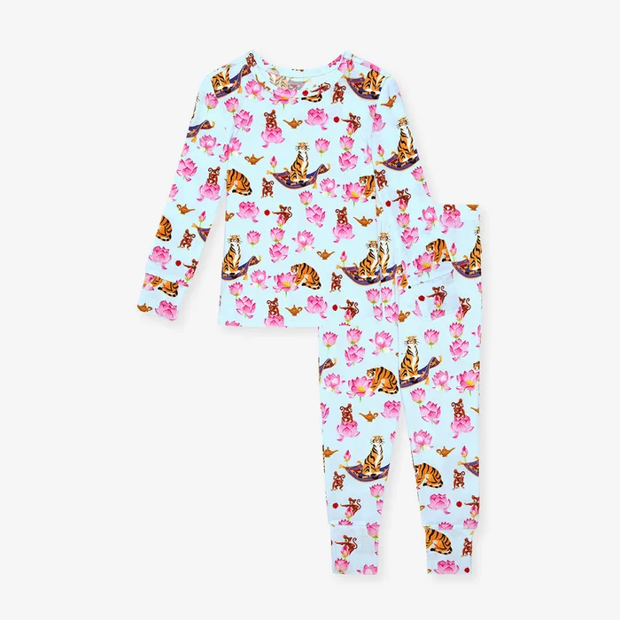 Aladdin Blue Long Sleeve Toddler Pajamas | Disney Jasmine Friends