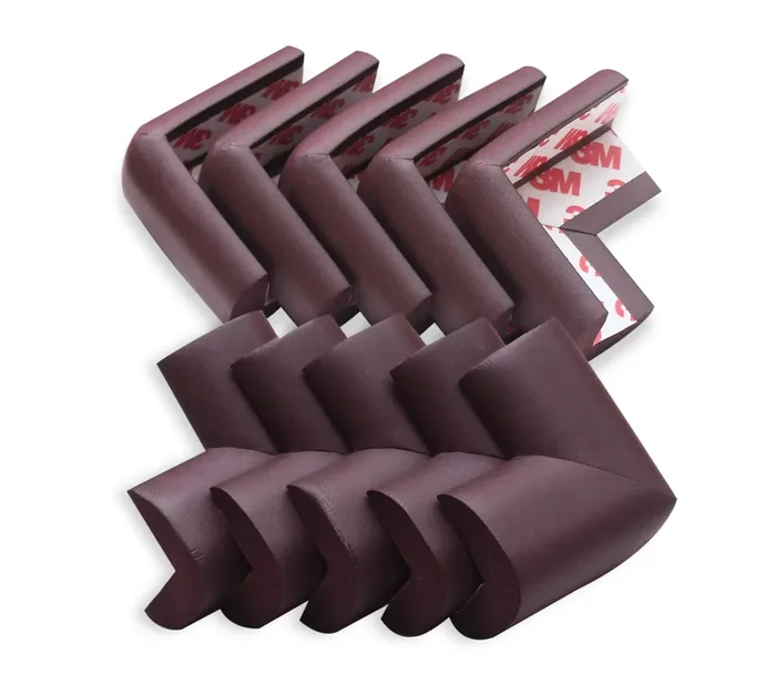 AMAZARA Baby Corner Guards Pre-Taped Safety Edge Protectors for Furniture Childproof Foam Cushions with Strong 3M Adhesive 10 Pcs, Brown Baby Proofing