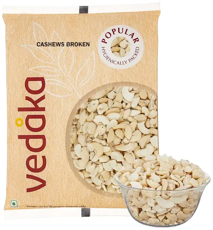 Amazon Brand – Vedaka Cashews – Broken 200 Gram Gluten-Free & Plant Based Protein Premium Kaju Nuts