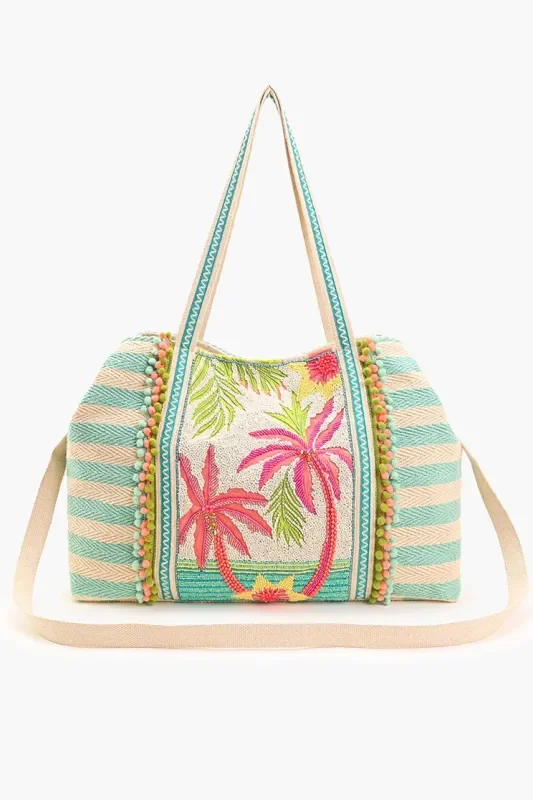 America & Beyond Palms Away Embellished Tote
