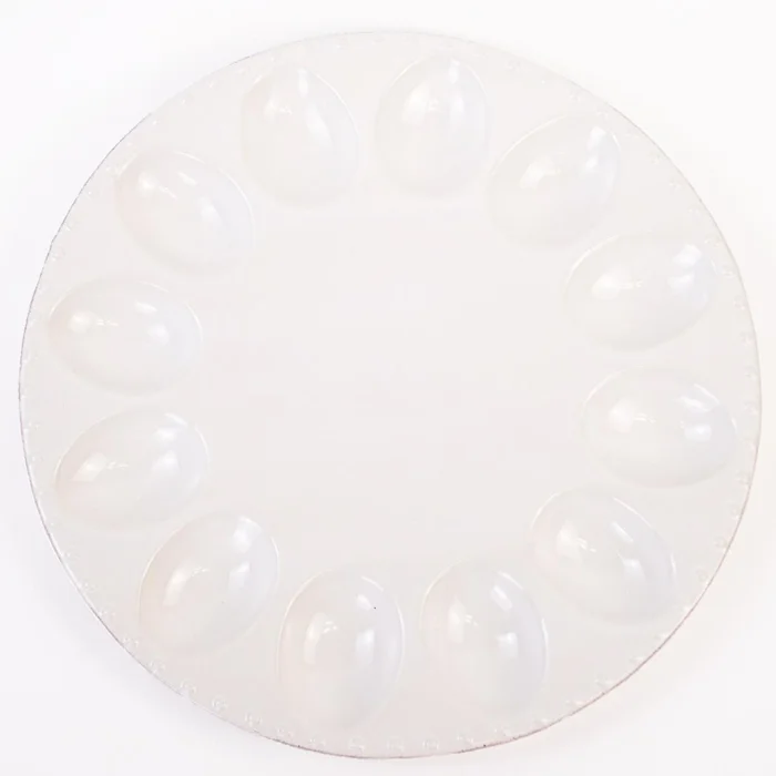 ANTIQUE WHITE DEVILED EGG PLATTER 10.5″