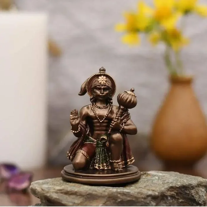 Archna Handicraft Polyresin Hanuman Ji Murti for Pooja Room Sculpture Idol Staute for Home Decor (3×2)