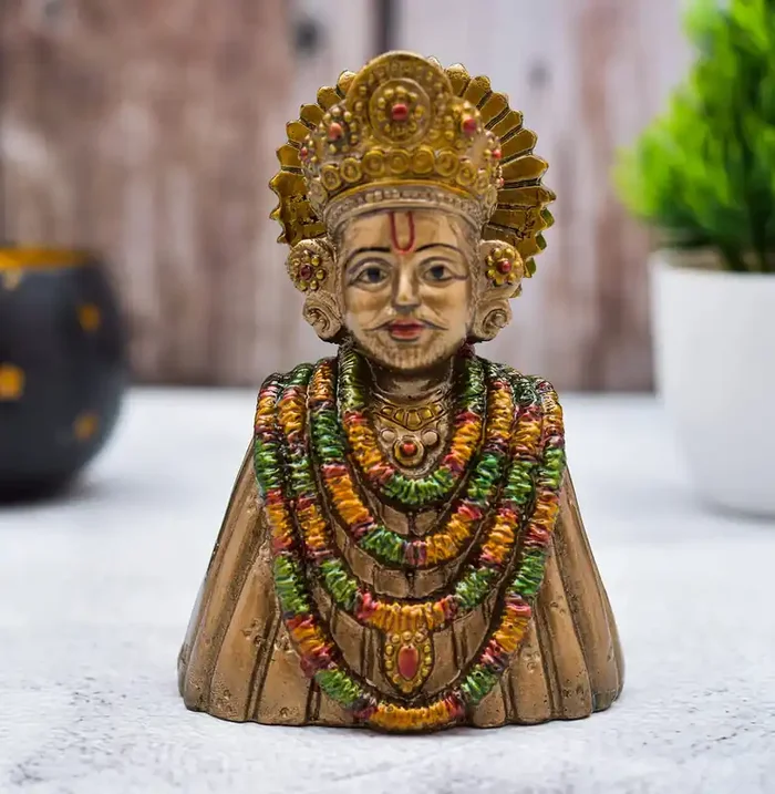 Archna Handicraft Polyresin Lord Khatu Shyam Baba Ji Murti Figurine Idol Statue Pooja Gift Home DÃ©cor Showpiece