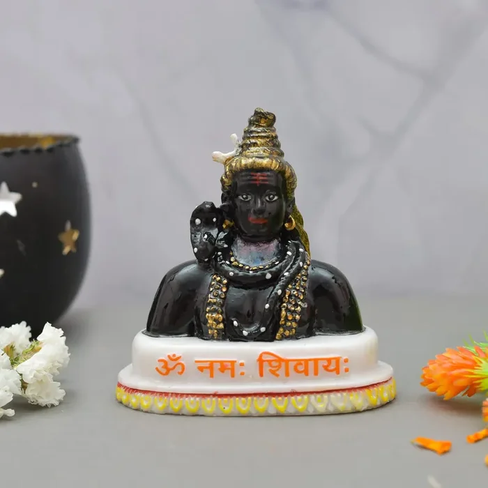 Archna Handicraft Polyresin Lord Shiva Murti for Pooja Room Murti Figurines Idol Mahadev Sculpture (4 x 3.5 Inches)