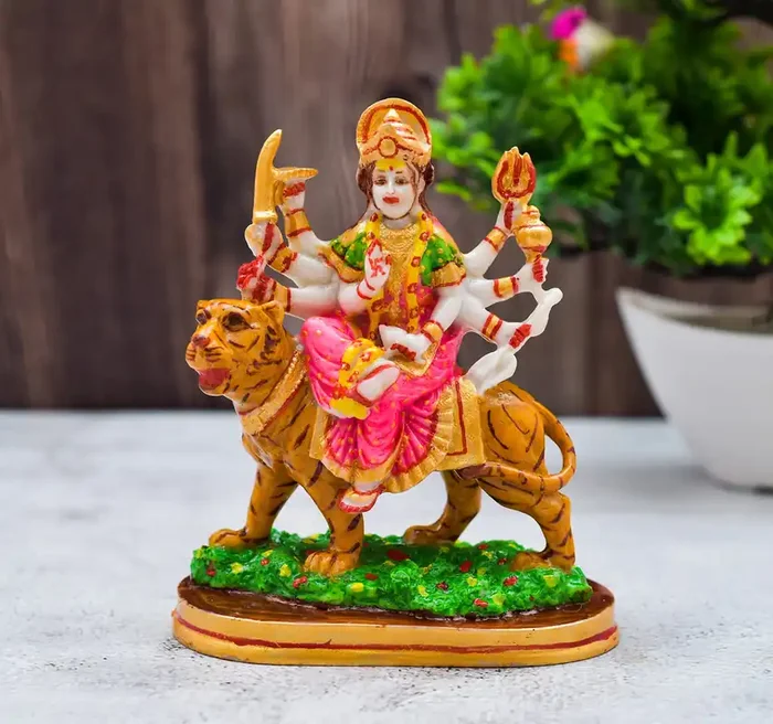 Archna Handicraft Polyresin Maa Durga Devi Idol Statue Spiritual Puja Vastu Showpiece Fegurine Religious Murti Pooja Gift Item
