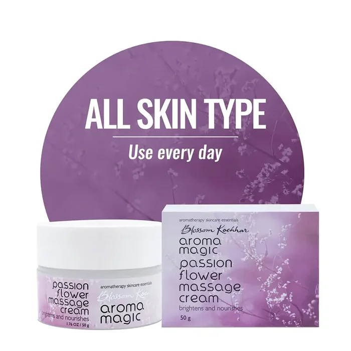 Aroma Magic Passion Flower Massage Cream with PRO vitamin B5 Brightens and nourishes the skin Avocado oil, apple & lime extracts, wild olive butter All Skin Type – 200g