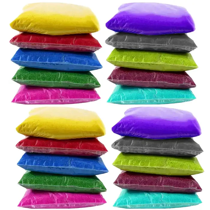 Ascension Sand Rangoli Powder Ceramic Diwali Floor Decoration Multicolour, 200gm Each Pack of 10