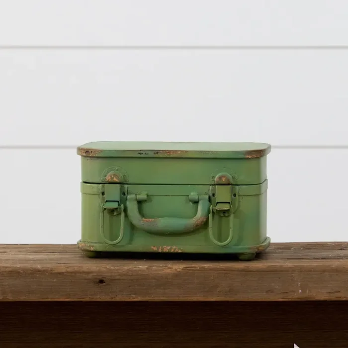 Audrey’s Green Metal Suitcase Box