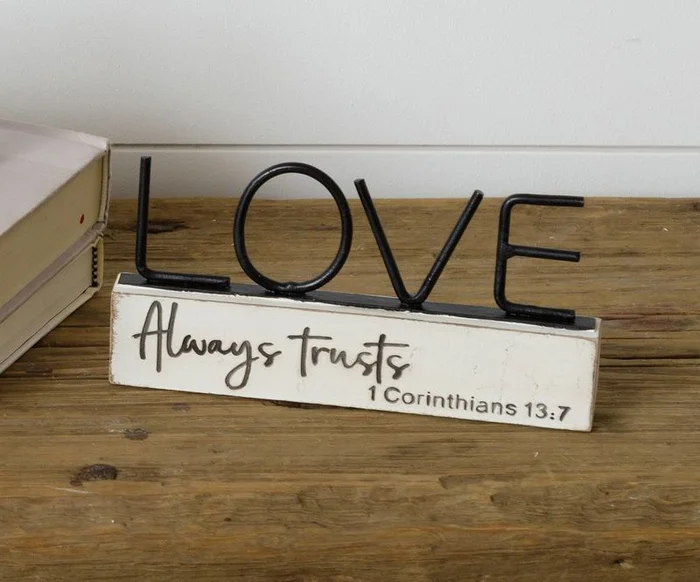 Audrey’s Table Sign – Love Always Trusts