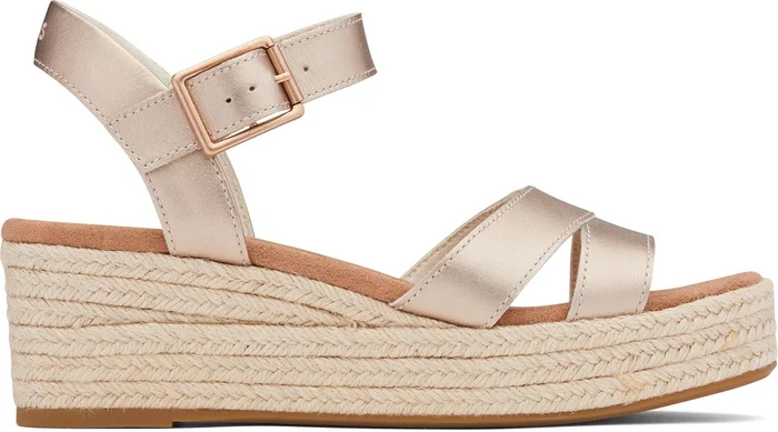 Audrey Wedge Sandals – Light Gold
