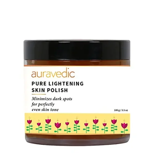 AURAVEDIC Lightening Polish Tan Removal Scrub For Glowing Skin. Turmeric Sandalwood De Tan Scrub For Dark Spots For Men / Women