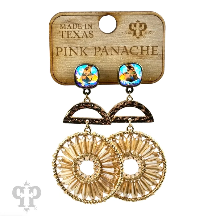 Austrian Crystal Modern Circle Earrings
