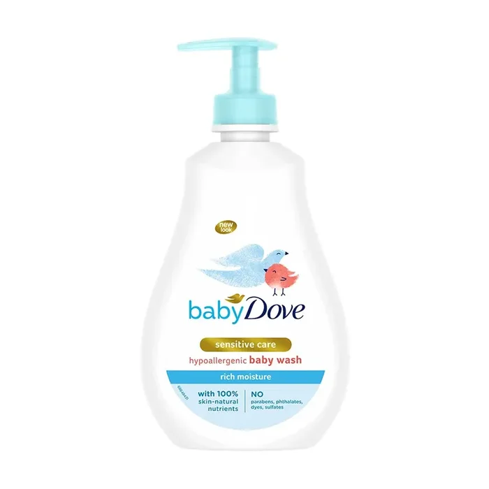 Baby Dove Rich Moisture Hair to Toe Baby Wash 400 ml, No Tears Body Wash for Baby‘s Soft Skin – Hypoallergenic, No Sulphates, No Parabens