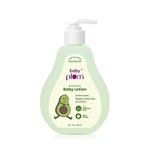 Baby Plum Avocado Baby Lotion Clinically Tested by Pediatricians with Shea Butter & Vitamin E Tested Allergen Safe 200 ml 0-4 years