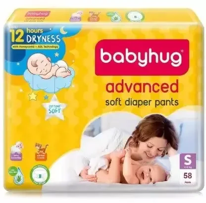 Babyhug Advanced Pant Style Diaper Small S 58 Pcs.