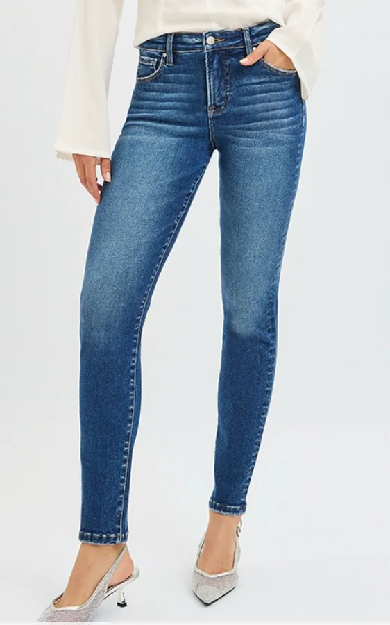 Back In Time Tummy Control Mid Rise Ankle Skinny Jeans – Risen