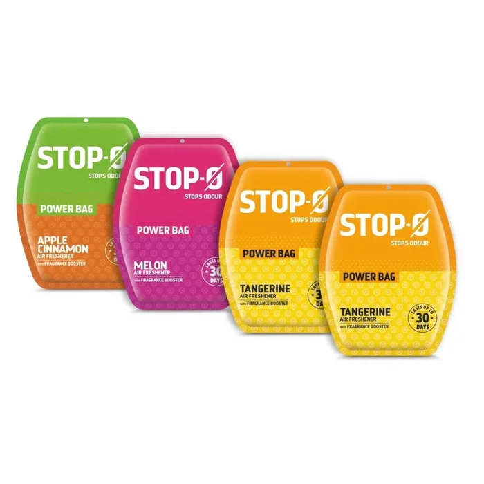 Bag Assorted Pack of 4 Air Freshener Pouch for Bathroom/Toilet Melon Apple Cinnamon Tangerine Mixed Fragrances