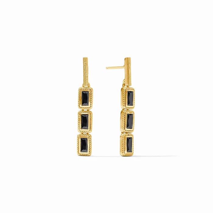 Baguette Tier Earring – Obsidian Black