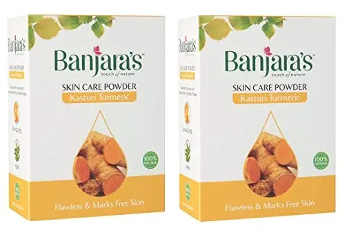 Banjara‘s Kasturi Turmeric 100% Natural Skin Care Herbal Powder 200gms (100gms*2packs)