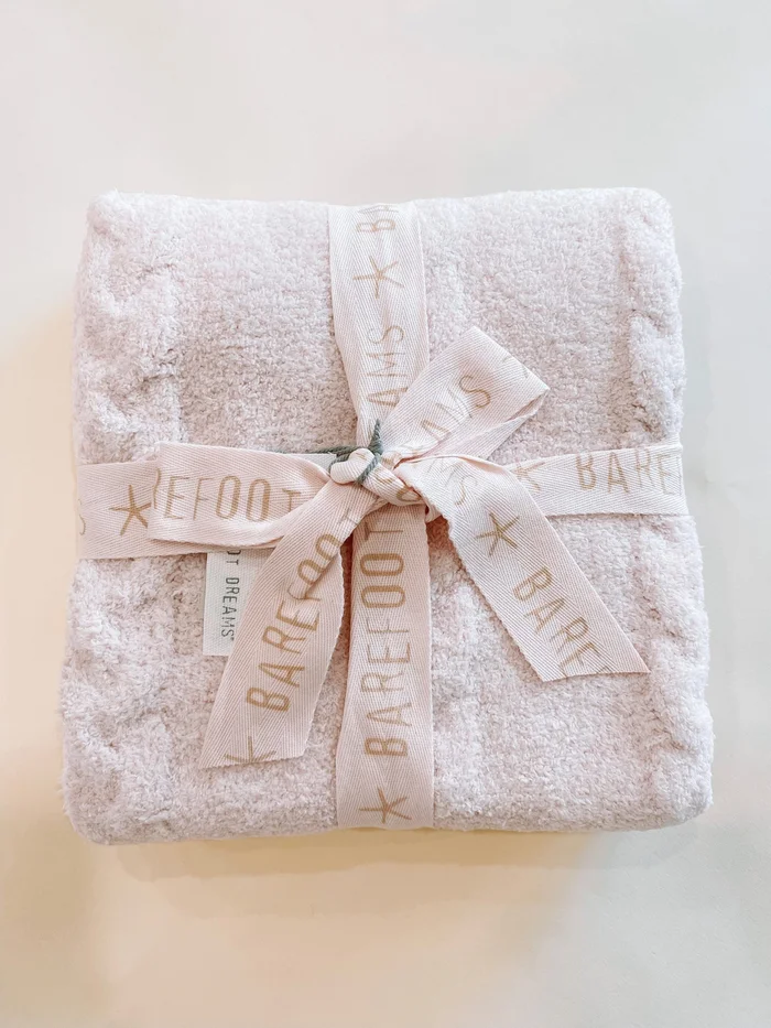Barefoot Dreams CozyChic Heathered Cable Baby Blanket