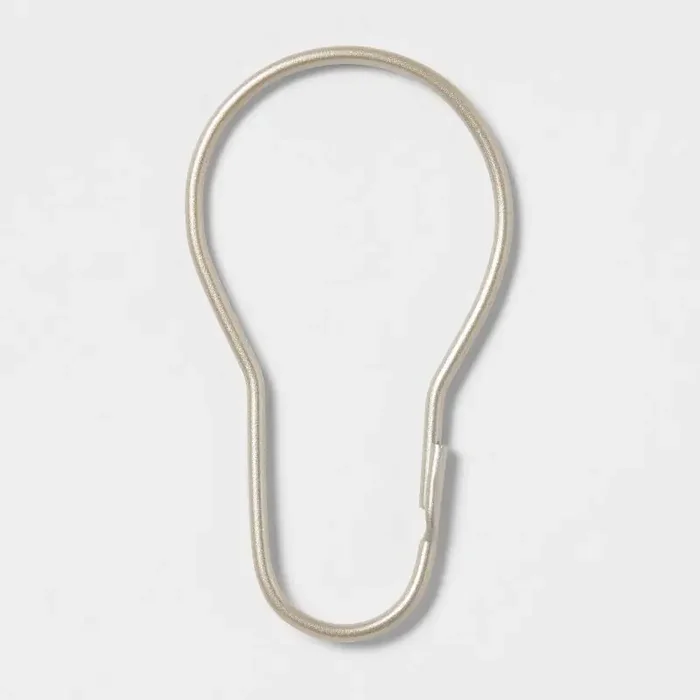 Basic Shower Curtain Hook with Clasp Brushed Nickel – Room Essentials™ Durable Metal Rings, Set of 12
