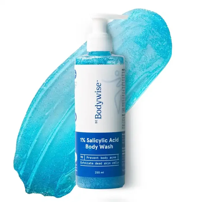 Be Bodywise 1% Salicylic Acid Exfoliating Body Wash Shower Gel 250ml Prevents Body Acne, Bumpy skin & Deep cleanses Suitable for All Skin Types.