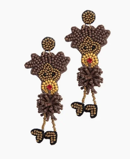 Beaded Christmas Earrings