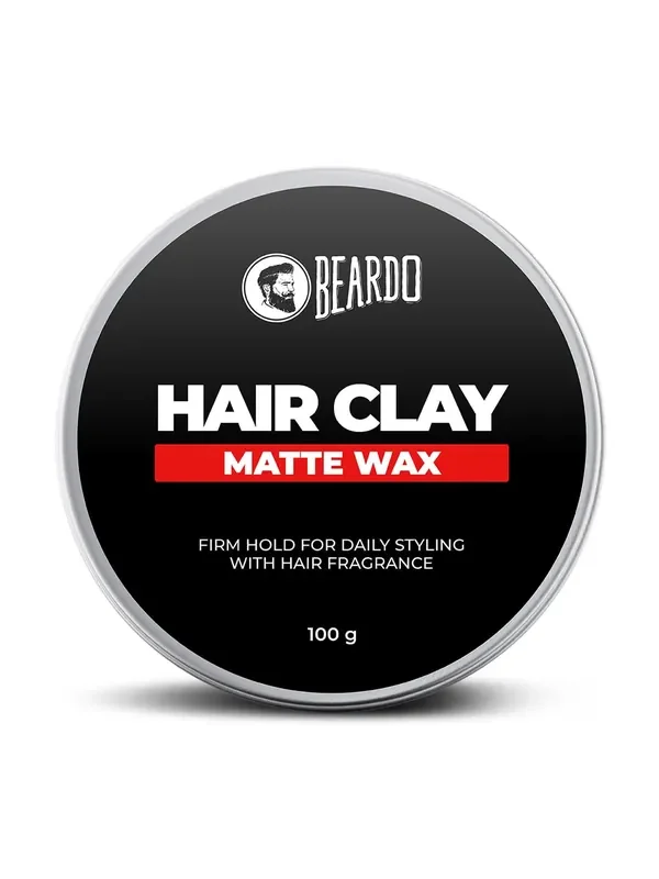 Beardo Hair Clay Wax for Men, 100 gm Hair Clay for men Styling Wax Volumizing Strong Hold Restylable Matte Finish Easy to Wash Off Texture Clay for Men
