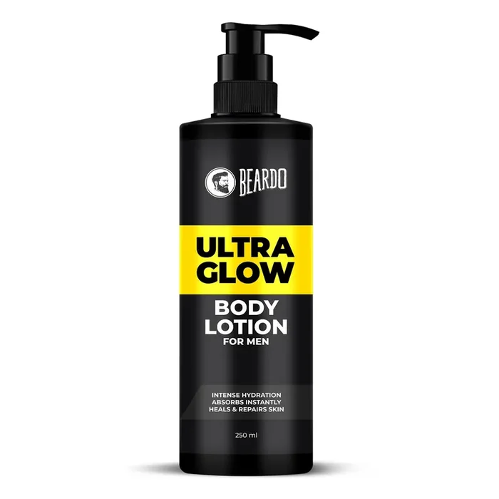Beardo Ultraglow Body Lotion for Men, 250 ml Hydrating & Light Weight Winter Moisturizer for Body Moisturizes & Nourishes Dry Skin Body Butter for Men