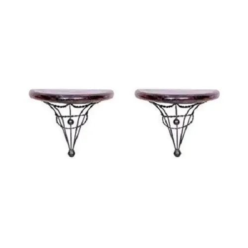 Beautiful Wood & Wrought Iron Fancy Wall Bracket (Pack of 2)